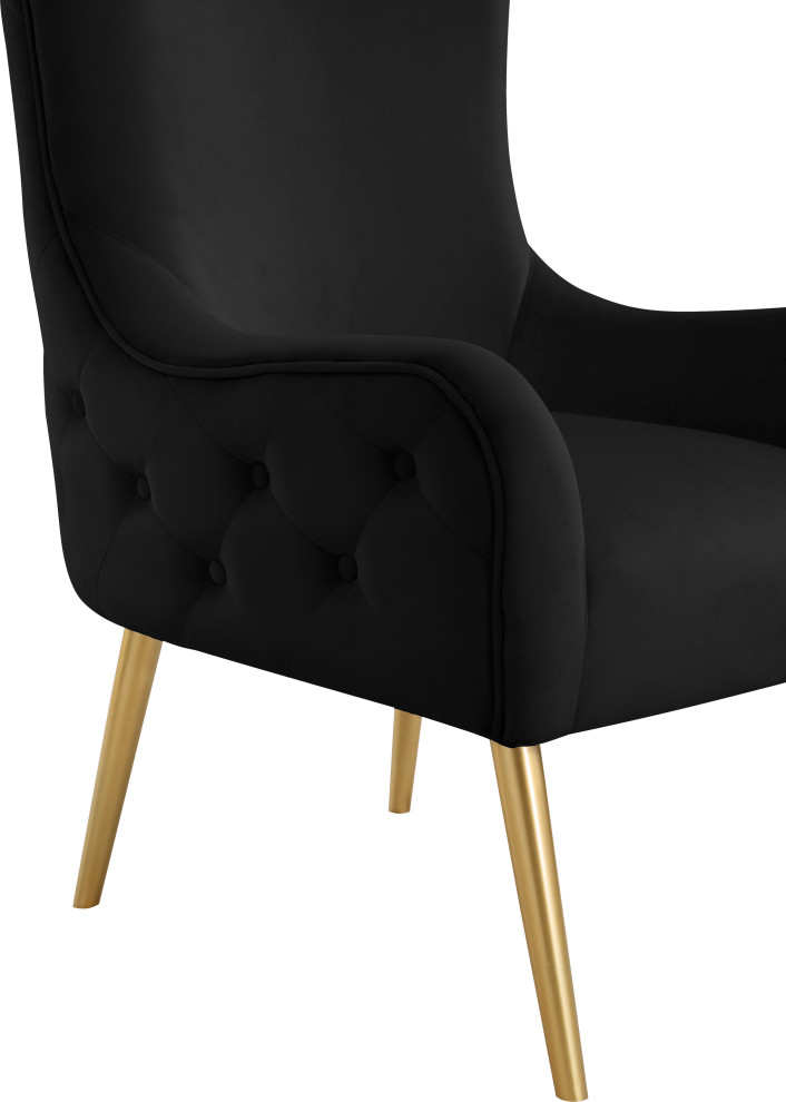 Alexander Velvet Accent Chair   Midcentury   Armchairs And Accent Chairs   by Meridian Furniture  Houzz