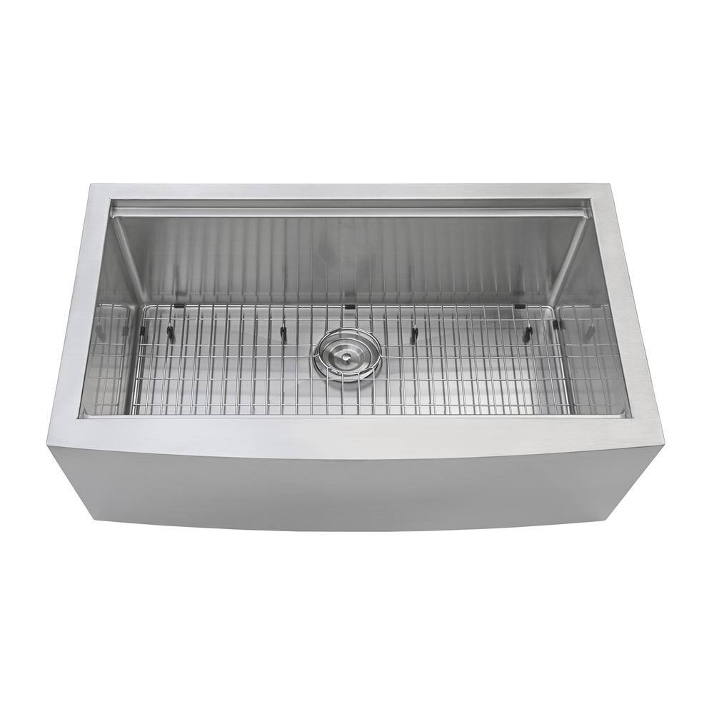 Ruvati 16-Gauge Stainless Steel 33 in. Single Bowl Farmhouse Apron Workstation Kitchen Sink RVH9200