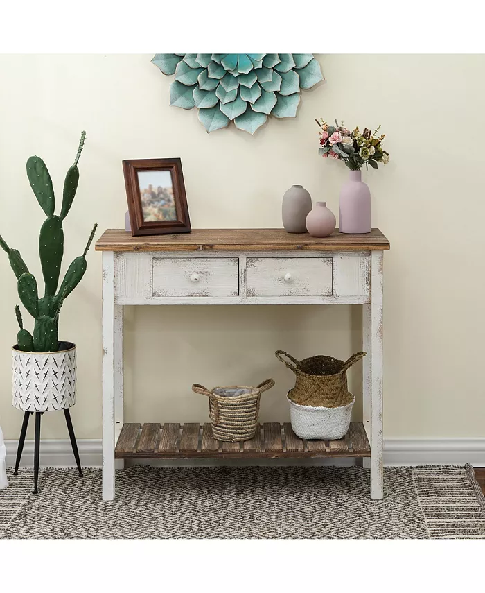 Luxen Home Vintage 2 Drawer Console Table