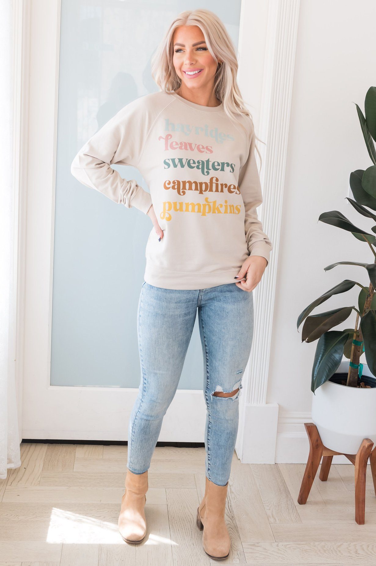 All things Fall Cozy Pullover Sweater