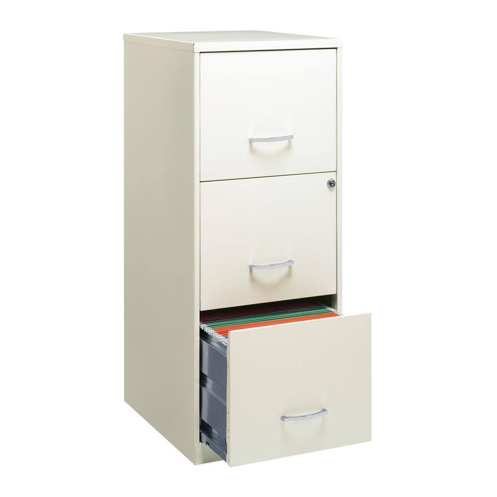 Space Solutions 18 Inch 3-Drawer Vertical Organizer Cabinet for Office White HI-22618