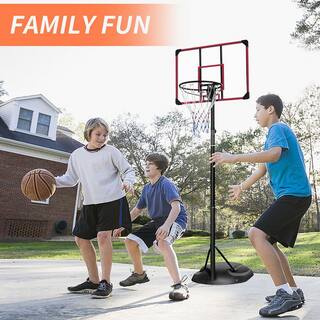 Tatayosi Portable Basketball Hoop System 7.5 ft. x 9.2 ft. H Adjustable Basketball Hoop with 32 in. Backboard and Wheels J-H-W140860513