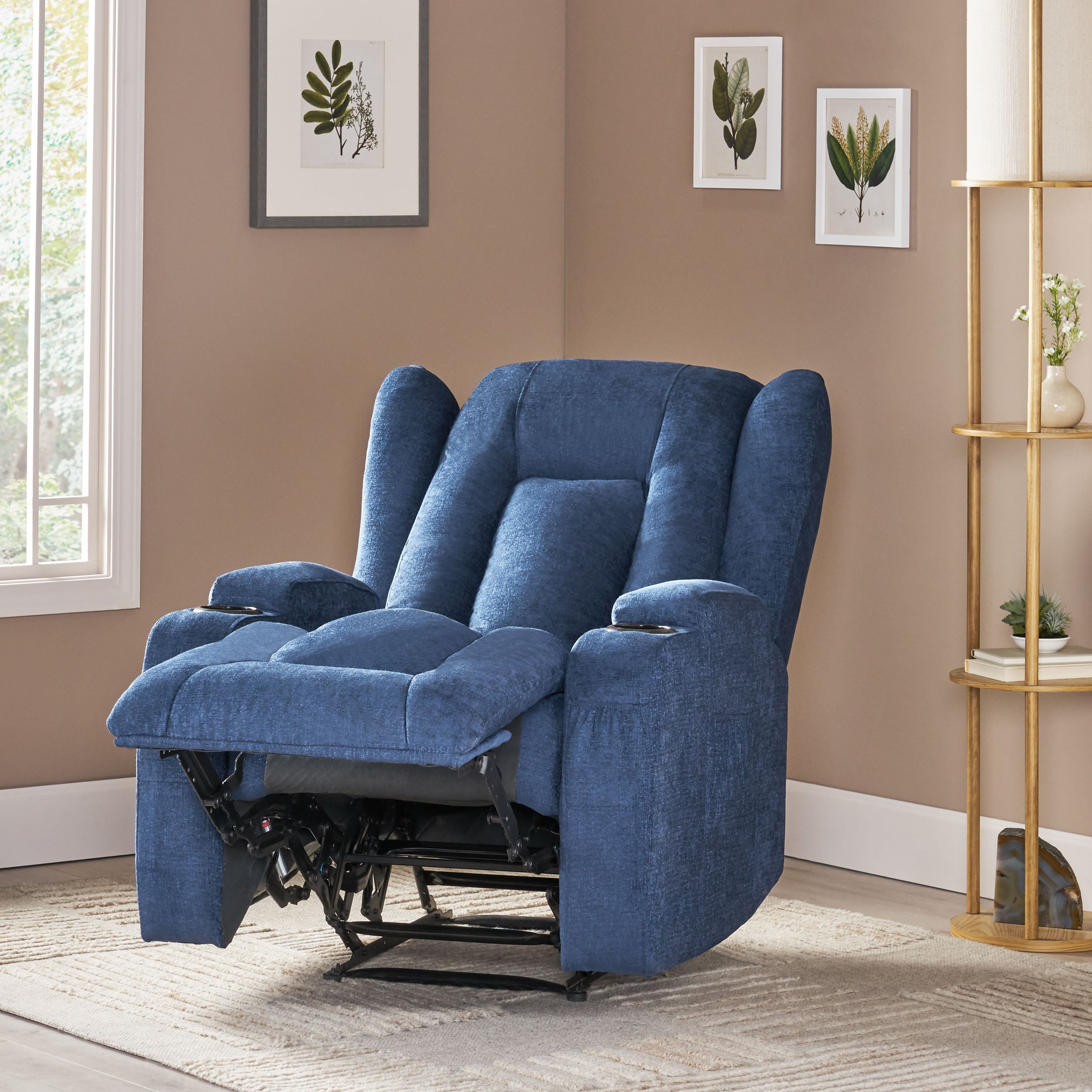 Ellerslie Contemporary Pillow Tufted Massage Recliner