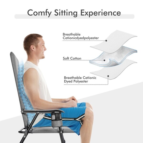 2PCS Patio Padded Folding Portable Chair