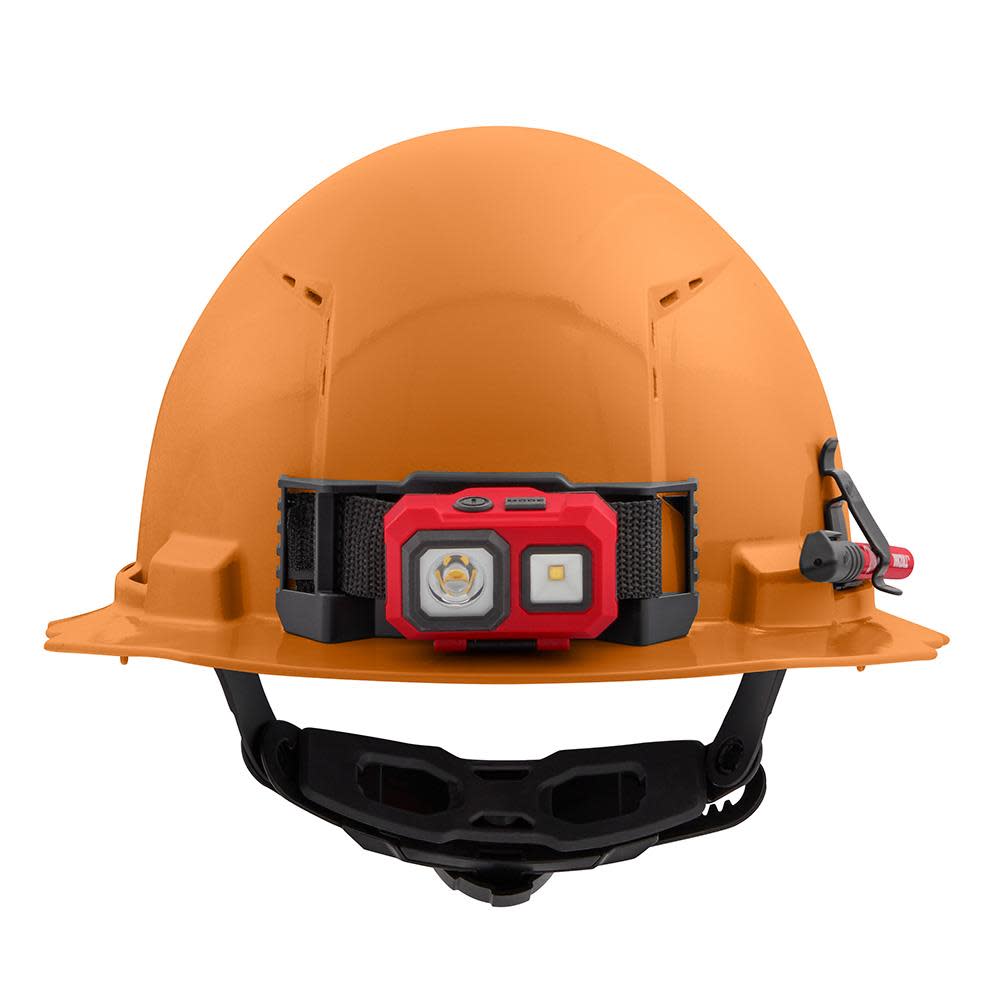 Milwaukee Orange Full Brim Vented Hard Hat with 6pt Ratcheting Suspension Type 1 Class C