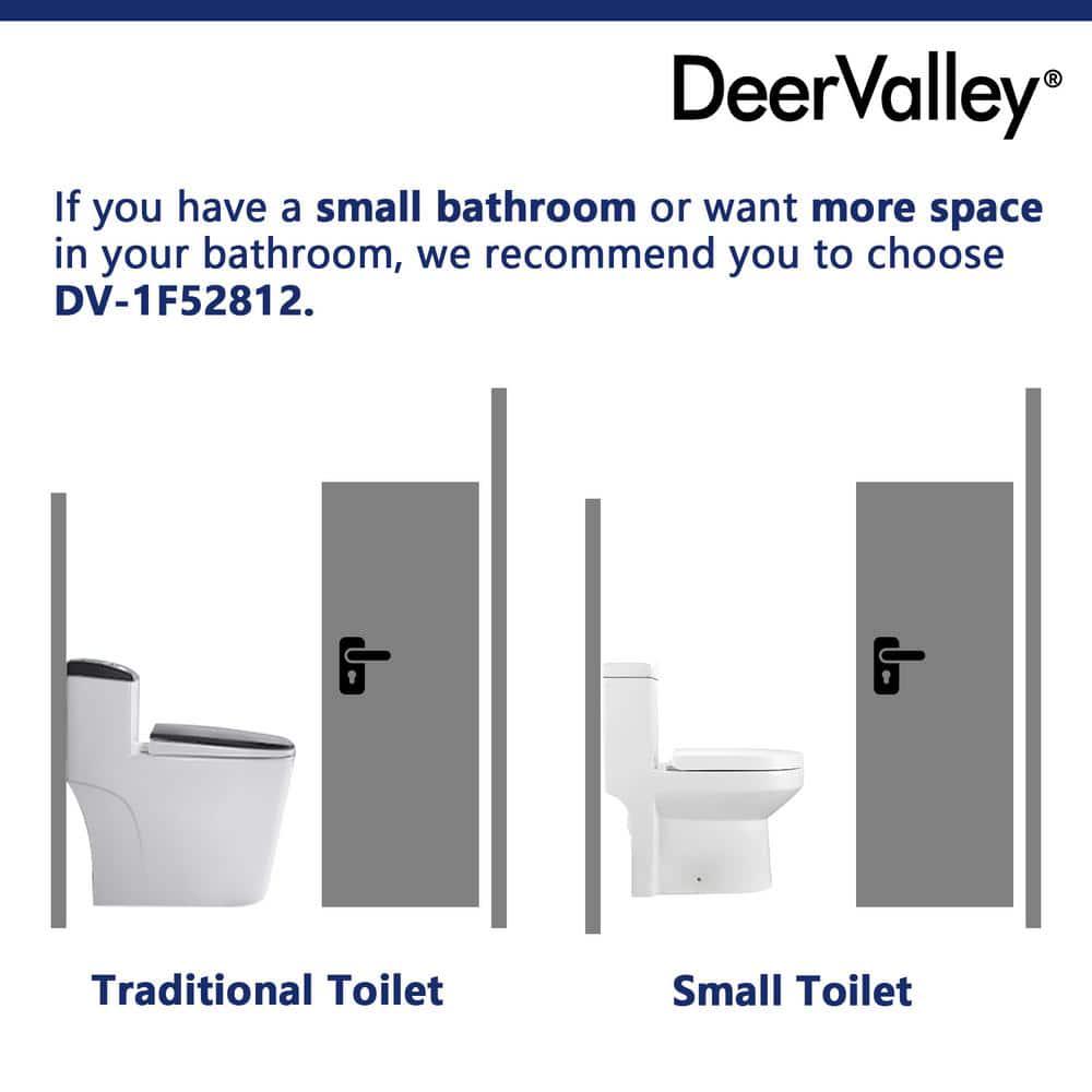 DEERVALLEY DeerValley Liberty 12 in Rough in Size 1Piece 08128 GPF Dual Flush Elongated Toilet in White Seat Included