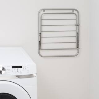 Honey-Can-Do 24.25 in. H x 21 in. W x 18.5 in. D Collapsible Wall-Mounted or Over-the-Door Steel Clothes Drying Rack in Gray DRY-09793