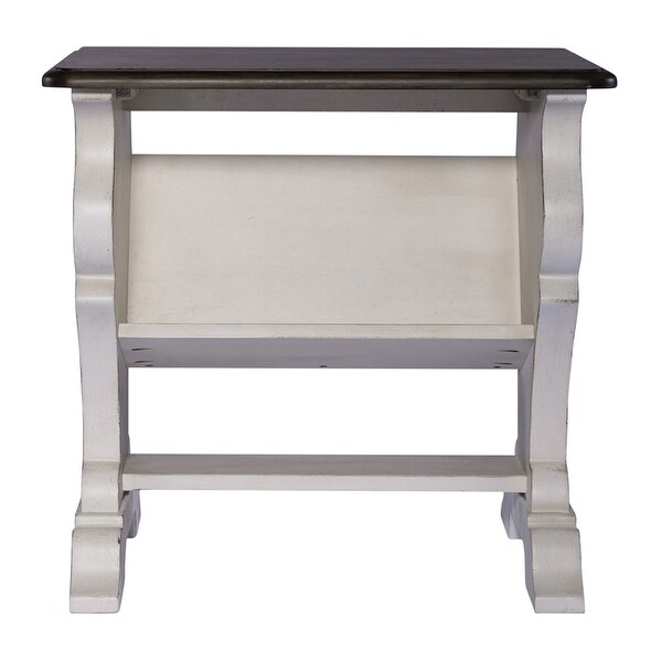 Abbey Road Porcelain White Churchill Brown Library Chair Side Table