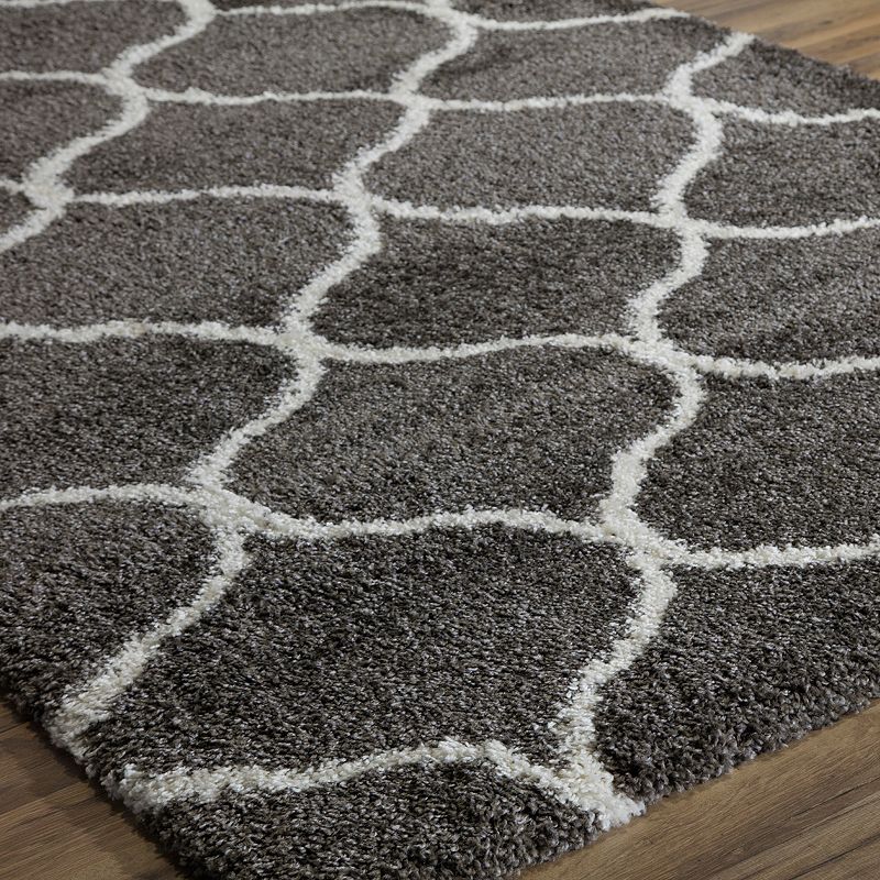 Rugs America Feather Shag Links Trellis Rug