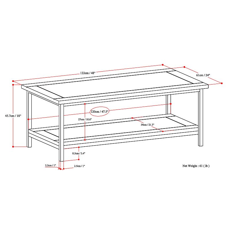 Simpli Home Skyler Industrial Coffee Table