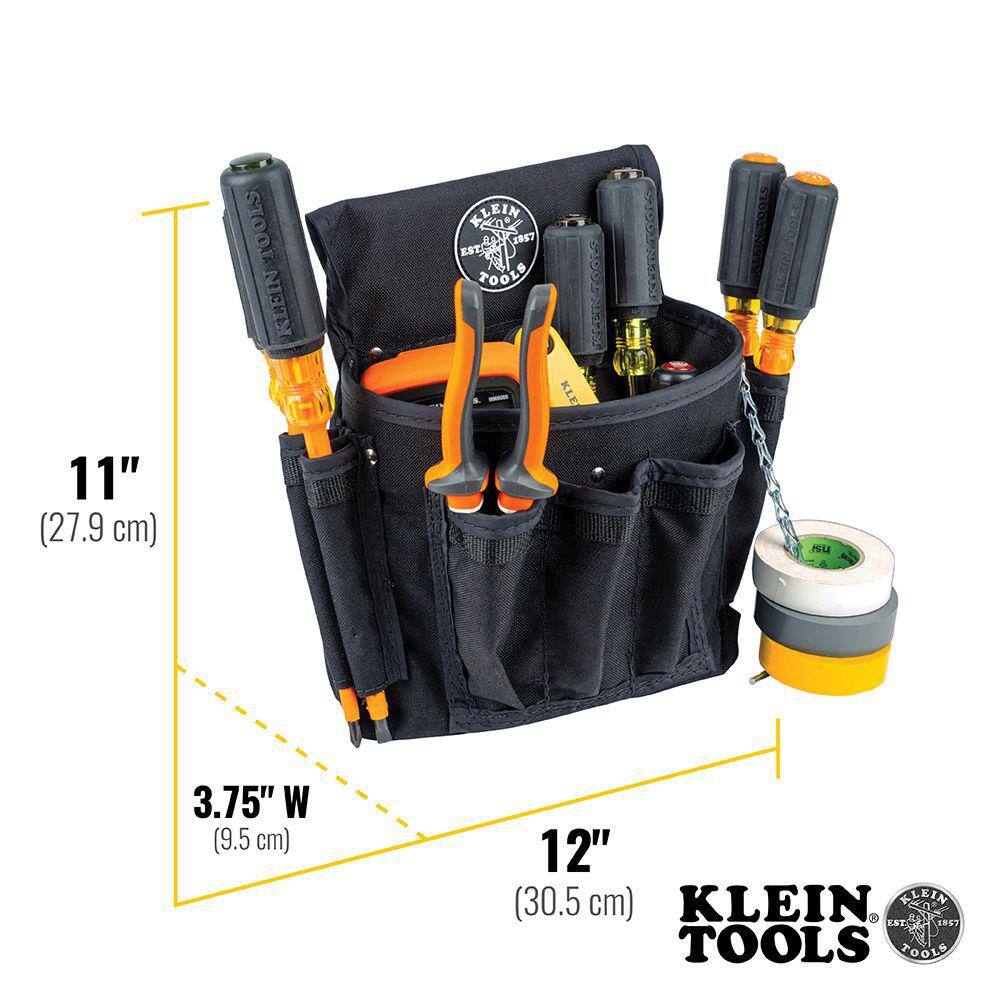 Klein Tools PowerLine Series Electrician Tool Pouch 18-Pocket 5719