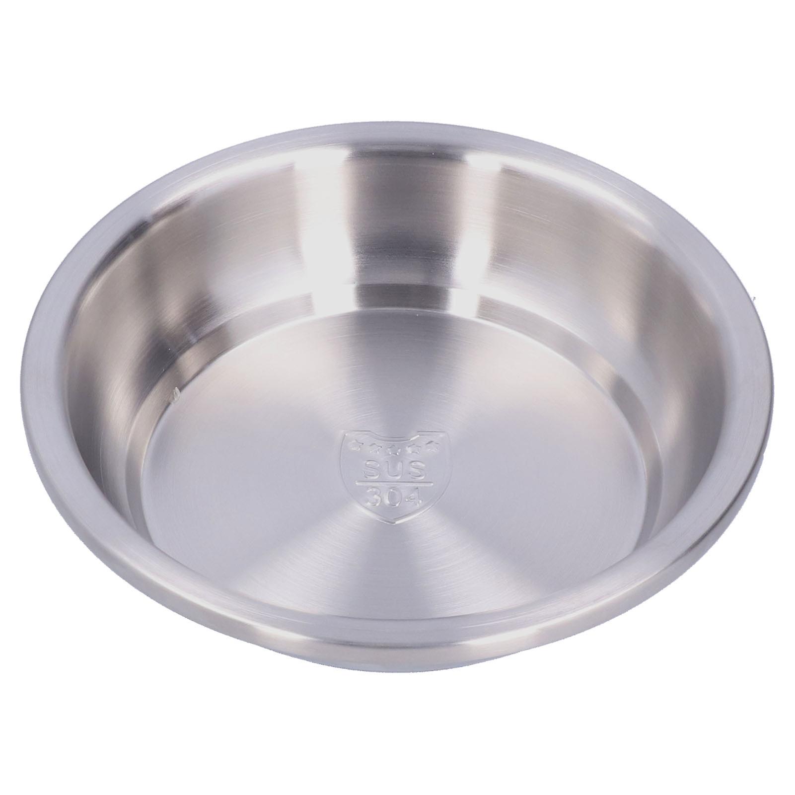 Stainless Steel Plate 304 Food Grade Material Stainless Steel Rounded Deepen Dish For Eating20cm/7.9in