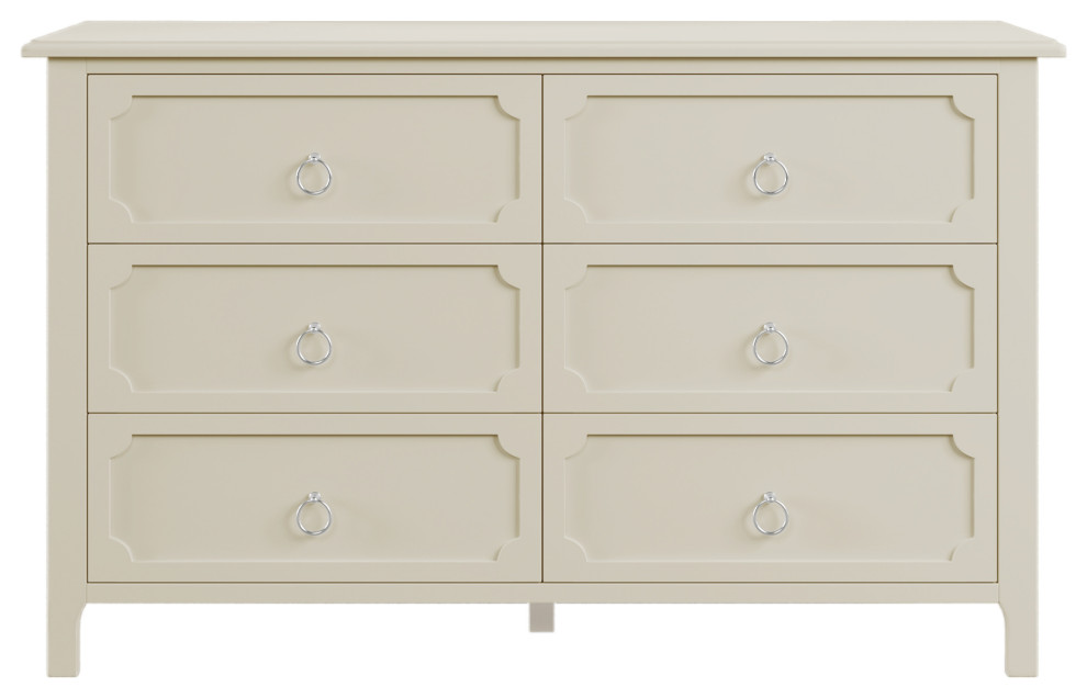 Gewnee Milky White Rubber Wooden Dresser Six Large Drawers   Modern   Accent Chests And Cabinets   by GEWNEE INC  Houzz