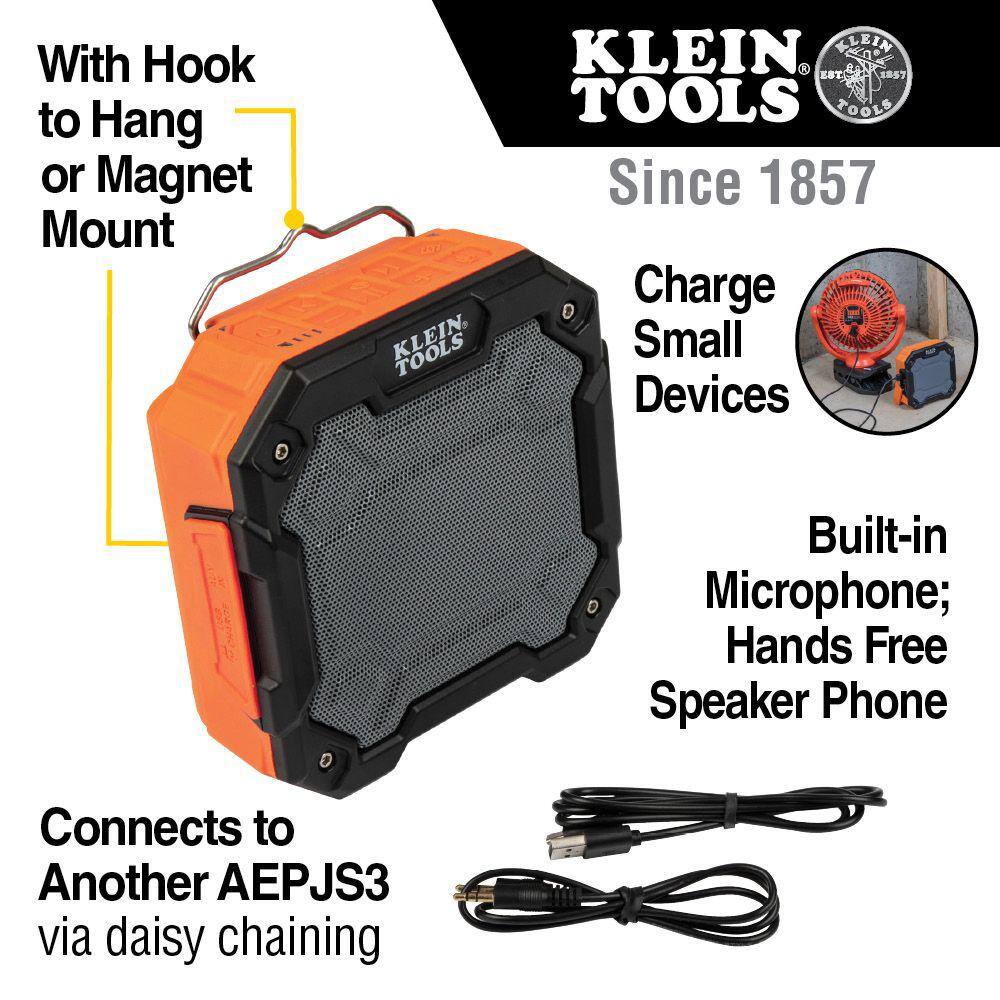 Klein Tools Bluetooth Speaker with Magnet and Hook AEPJS3