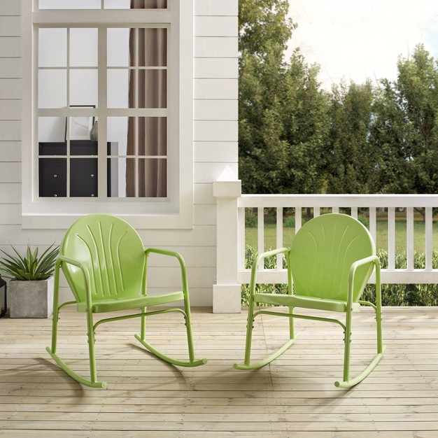 Griffith 2pc Outdoor Metal Rocking Chair Set Crosley