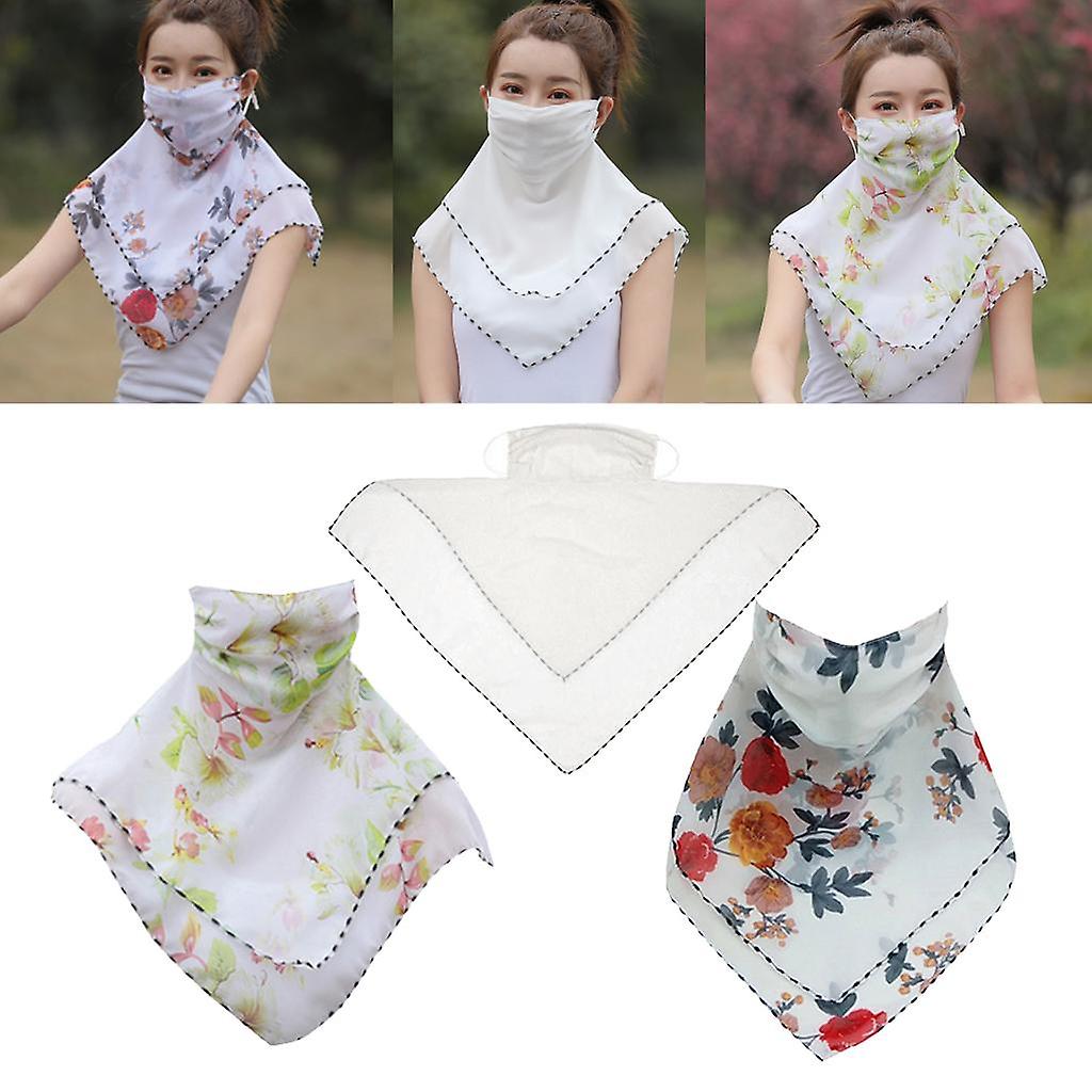 3x Ladies Earloop Half Face Mask Scarves Dust-proof  Scarf Neck Cover