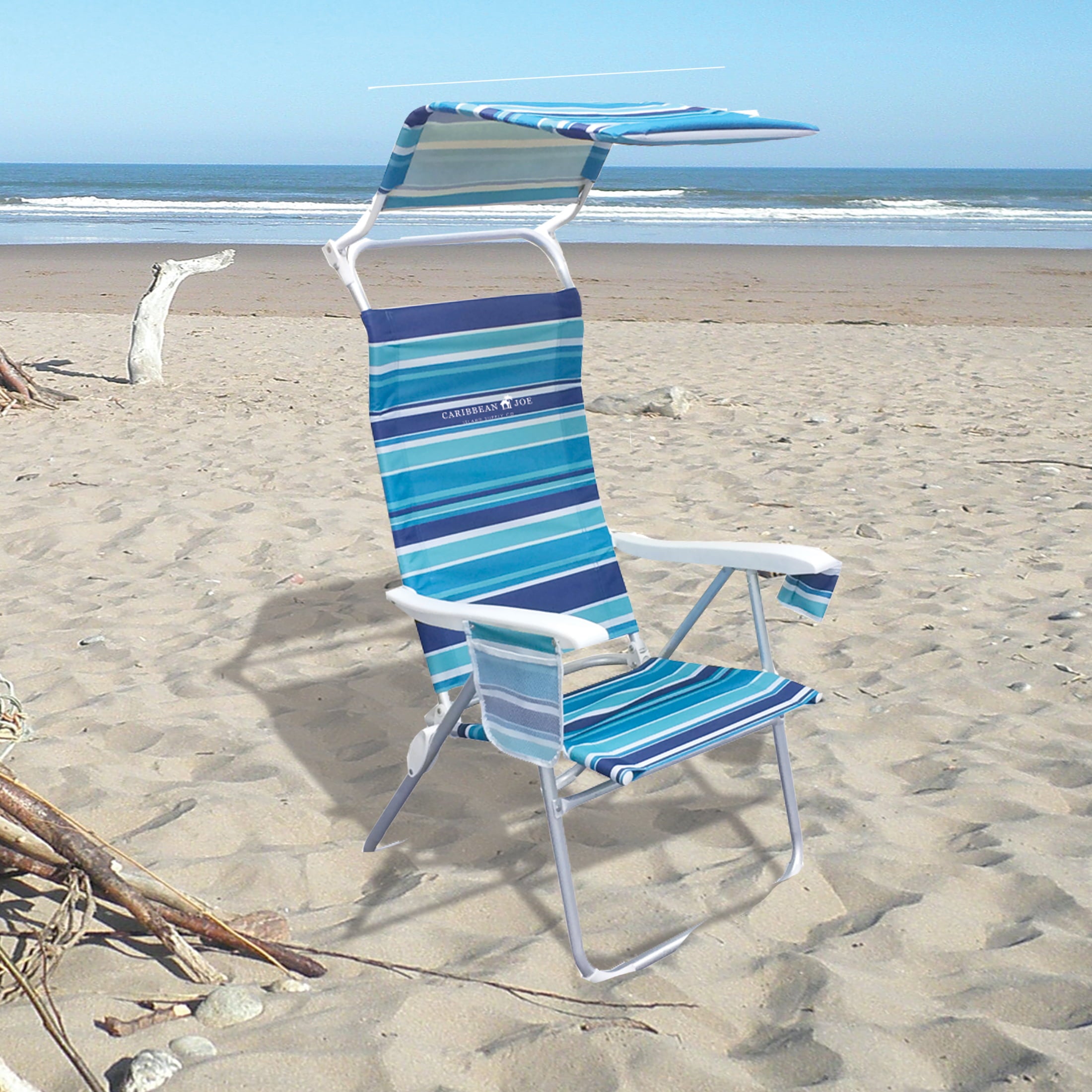 Caribbean Joe 4-Position Canopy Beach Chair