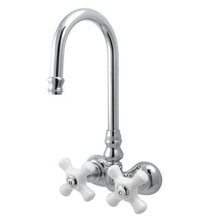 Kingston Brass Vintage 2-Handle Wall-Mount Clawfoot Tub Faucets in Polished Chrome HCC80T1