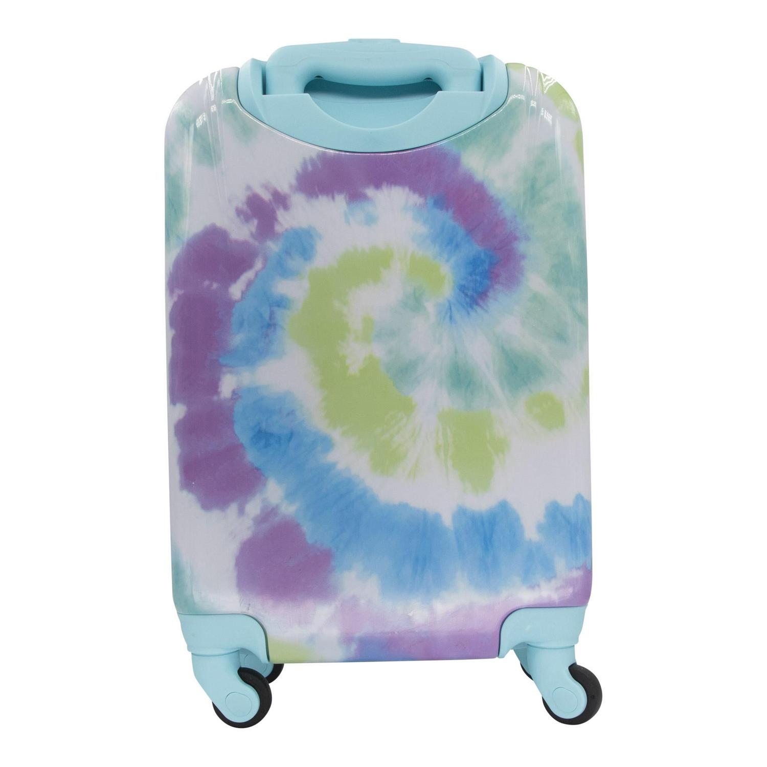 Justice Girls 22 Hard Shell Carry-On Luggage in a Blue Tie Dye Print