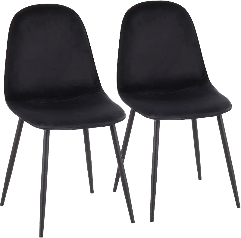 Contemporary Black Dining Room Chair (Set of 2) - Pebble