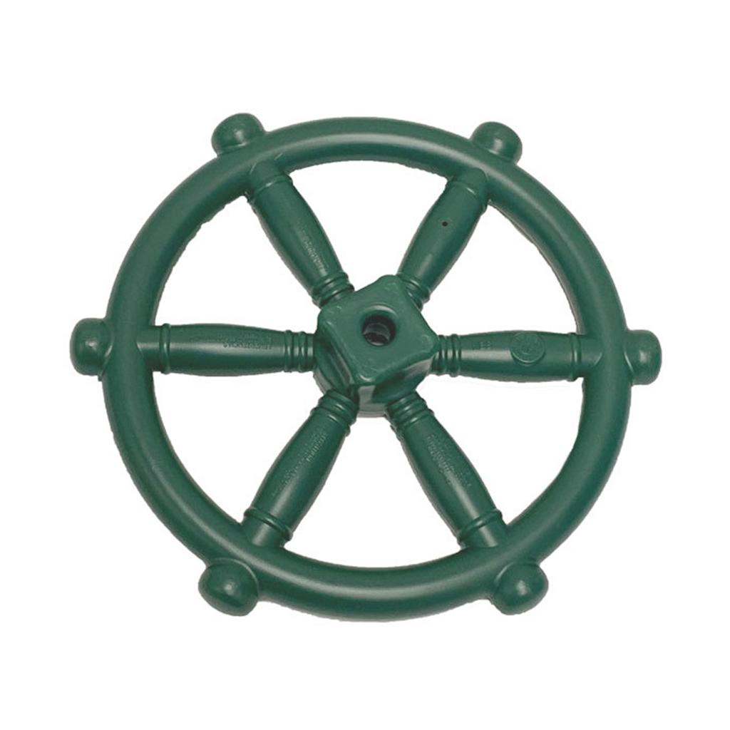 Pirate Ship Wheel for Kids Outdoor Playhouse， Treehouse， Backyard Playset Or Swingset， Playground Accessories， Wooden Attachments Parts - green