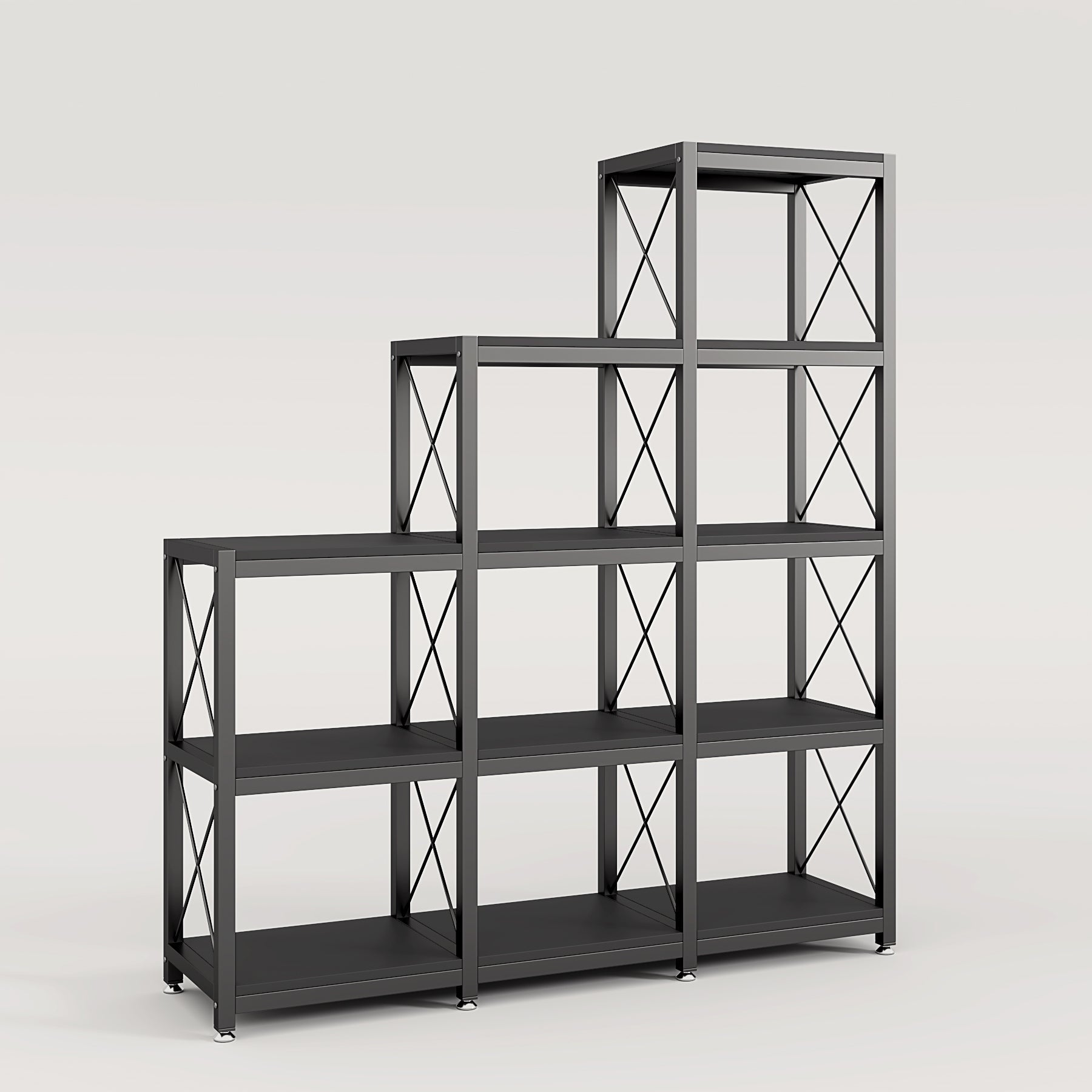 Ladder Bookshelf, 12 Shelves Industrial Etagere Bookcase