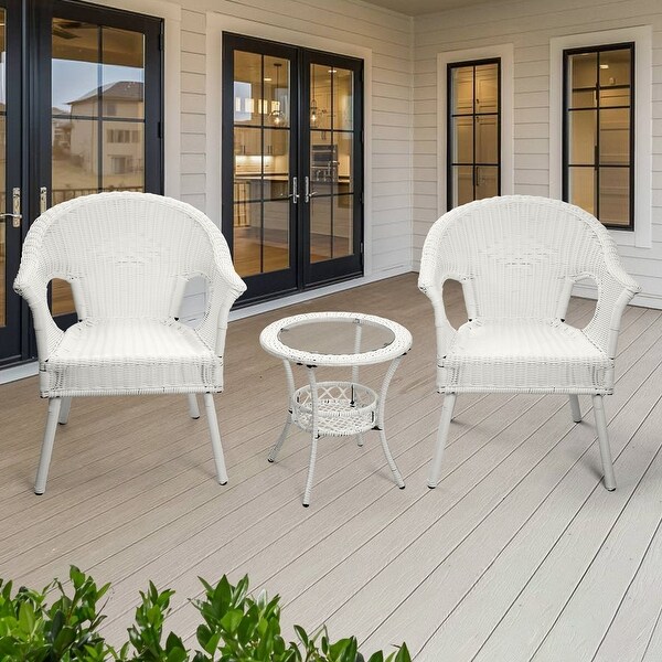 Cozywor 3Piece Outdoor Wicker Patio Bistro Chair Set