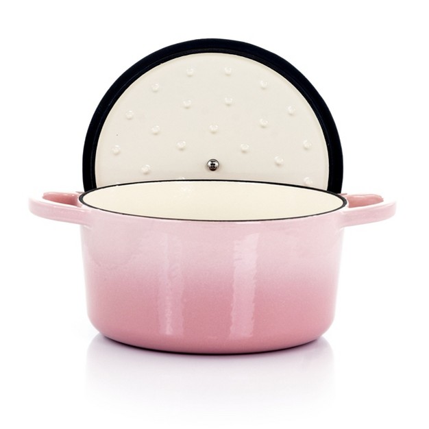 Crock pot Artisan 2 Piece 3 Quarts Enamled Cast Iron Dutch Oven In Blush Pink