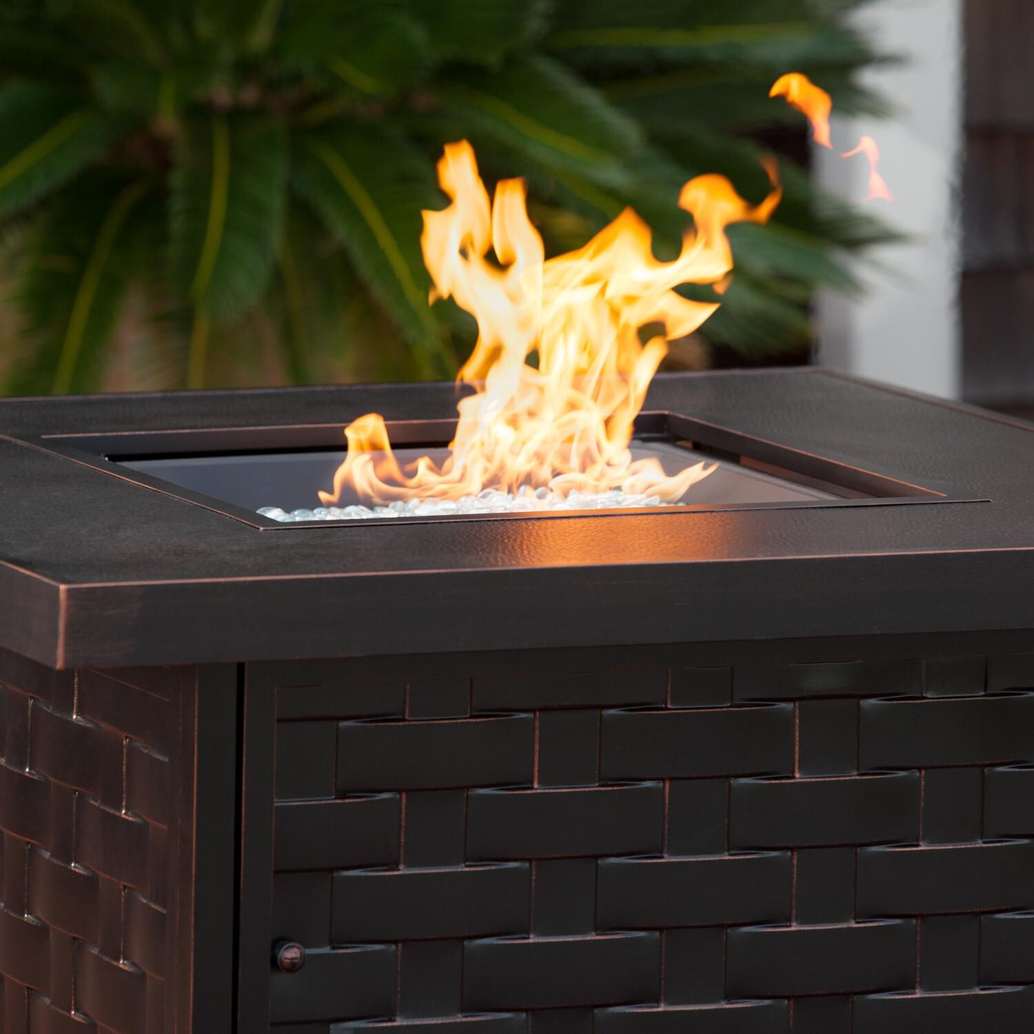 Ultimate Patio Magnolia Way 42-Inch Square Aluminum Propane Fire Pit Table