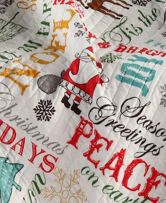 Levtex Santa Claus Lane Quilted Throw， 50 x 60