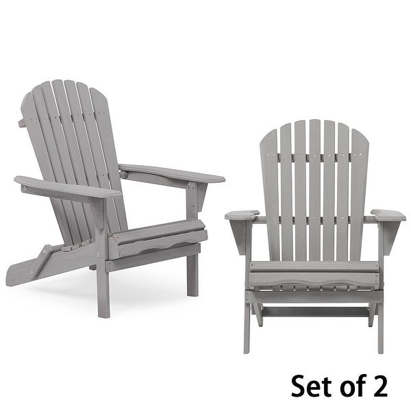 Wood Folding Adirondack Chair Set of 2， Lounge Chair for Outdoor - 31