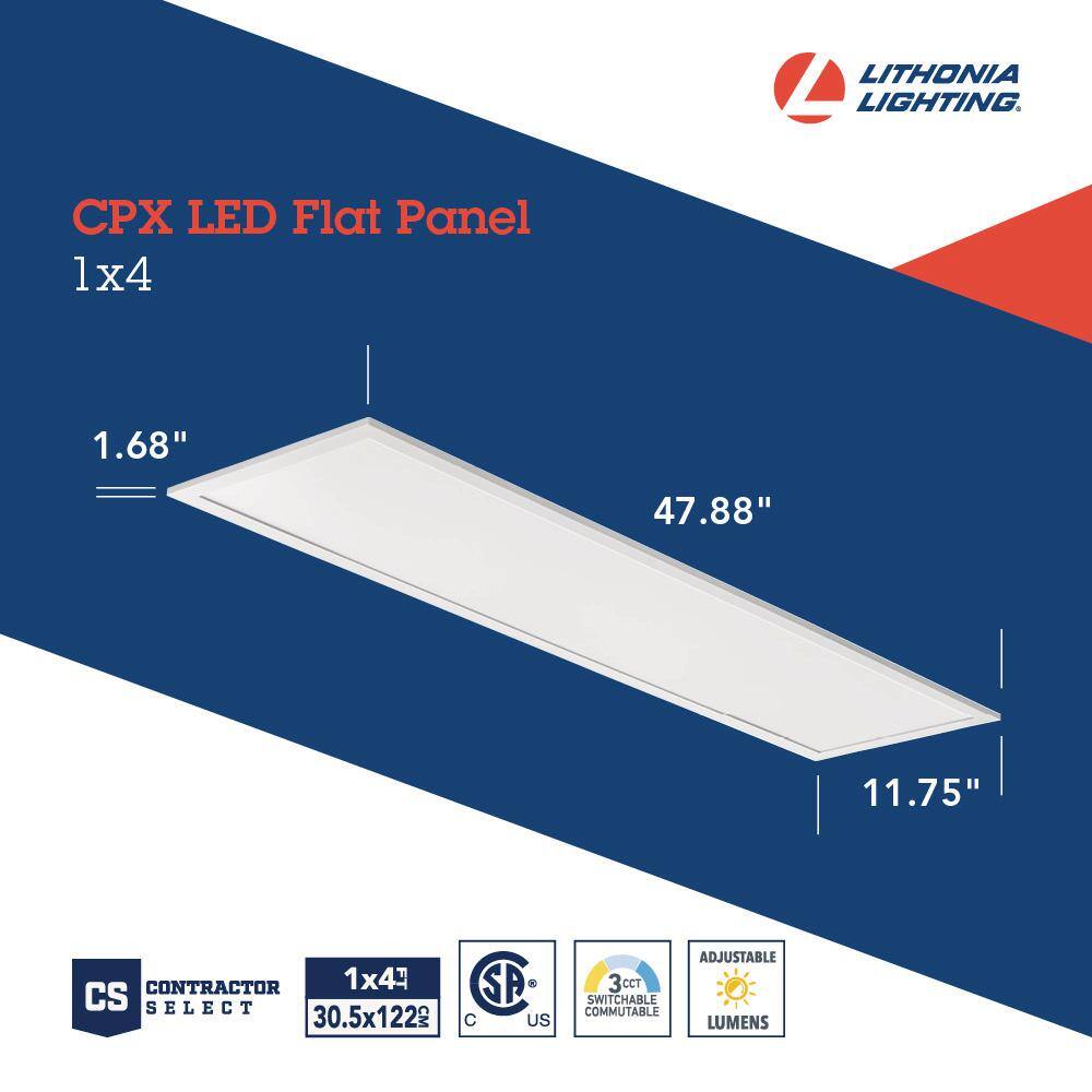 Lithonia Lighting Contractor Select CPX 1 ft. x 4 ft. 4280 Lumens Integrated LED Panel Light Switchable Color Temperature CPX 1X4 ALO7 SWW7 M4