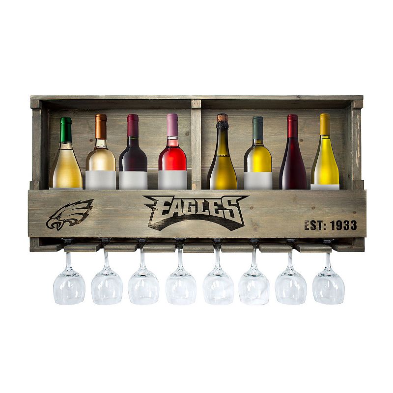 Philadelphia Eagles Wine Bar Wall Shelf