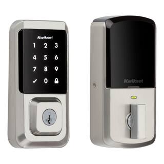 Kwikset Halo Satin Nickel Electronic Smart Lock Deadbolt Feat SmartKey Security Touchscreen and WiFi and San Clemente Handleset 939 815xHFL 15