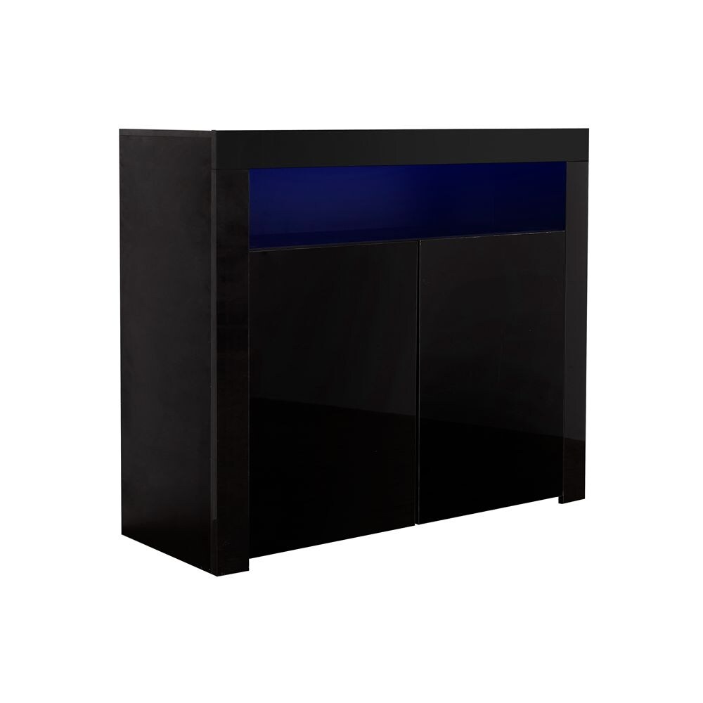 Living Room Sideboard Storage Cabinet with LED Light and 2 Doors