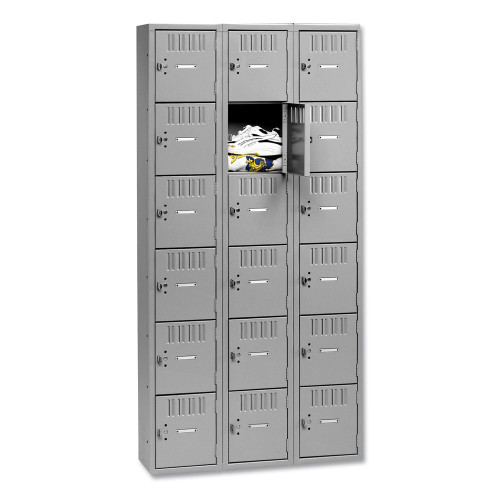 Tennsco Box Compartments， Triple Stack， 36w x 18d x 72h， Medium Gray (BS6121812CMG)