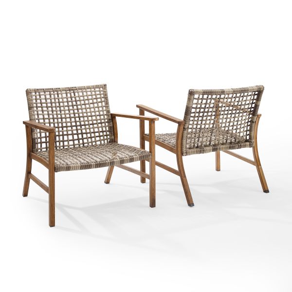 Ridley 2Pc Outdoor Wicker And Metal Armchair Set