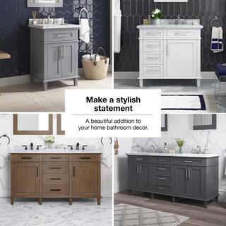 Home Decorators Collection Sonoma 24 in. W x 20 in. D x 34 in. H Bath Vanity in White with White Carrara Marble Top 9784800410