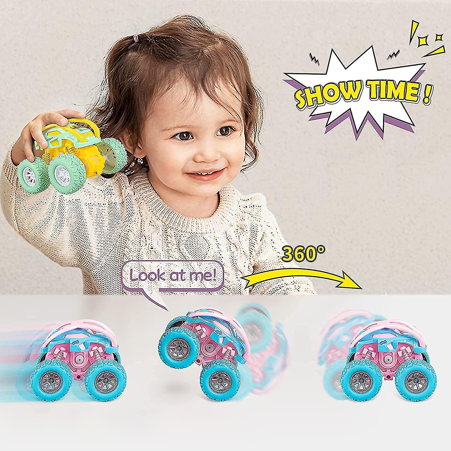 Cute Push Go Double-directions Vehicles Sets For Toddlers Gifts， 3 Pack