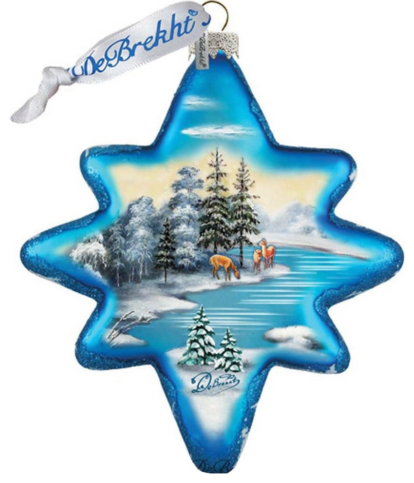 Hand Painted Limited Edition Peaceful Kingdom North Star Glass Scenic Ornament   Traditional   Christmas Ornaments   by G. DeBrekht  Houzz