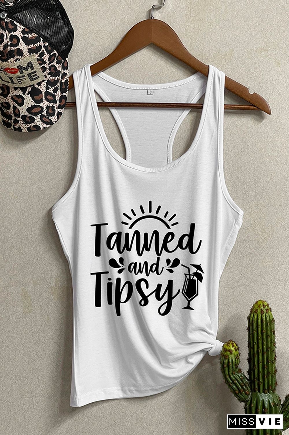 Tanned And Tipsy Sleeveless Tank Top Wholesale