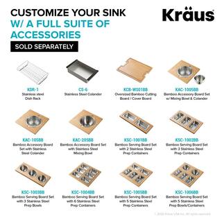 KRAUS Kore Workstation 27 in. 16-Gauge Undermount Single Bowl Stainless Steel Kitchen Sink with Accessories KWU110-27