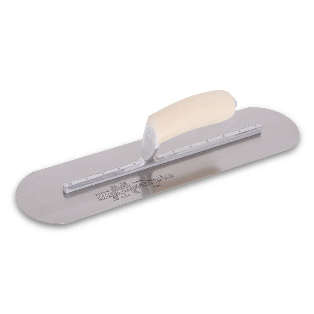 MARSHALLTOWN 16 in. x 4 in. Pool Trowel - Curved Wood Handle SP164S12