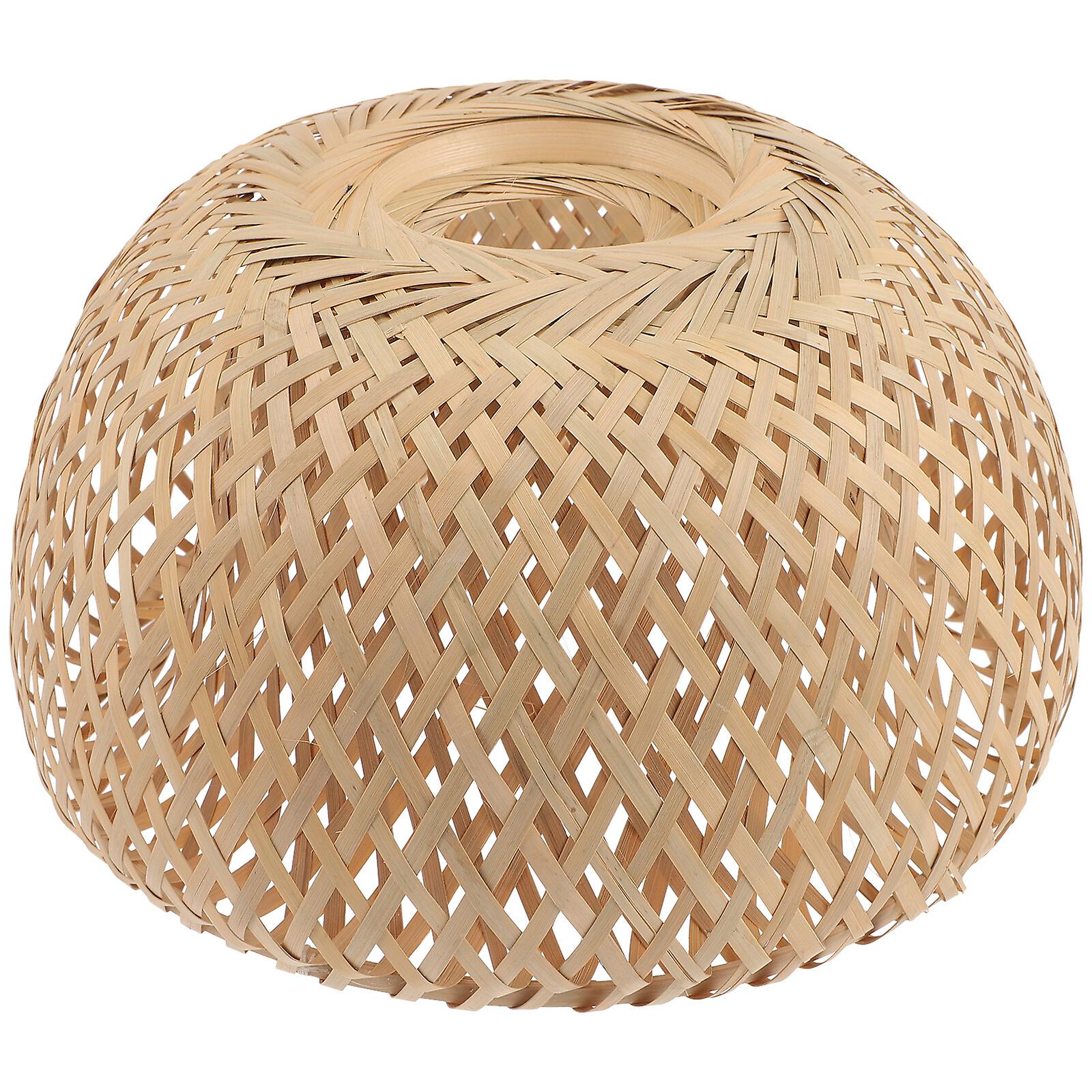 Wicker Lamp Shade Rustic Hanging Light Shade Bulb Guard Chandelier Lampshade Rattan Pendant Light