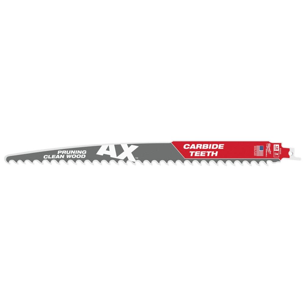 Milwaukee 12" 3 TPI The AX with Carbide Teeth for Pruning & Clean Wood SAWZALL Blade 3PK 48-00-5333 from Milwaukee