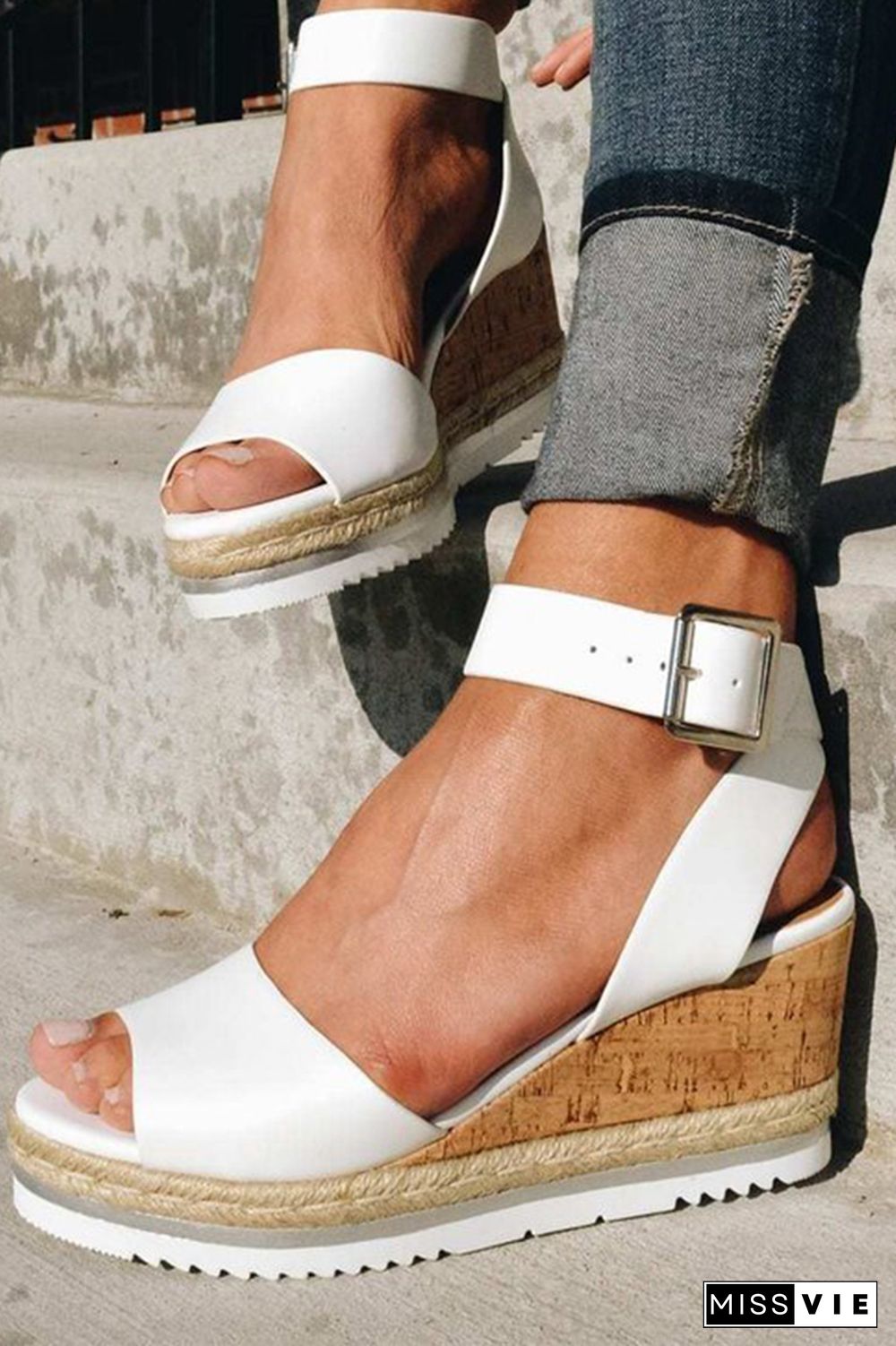 Leisure Muffin Bottom Platform Sandals