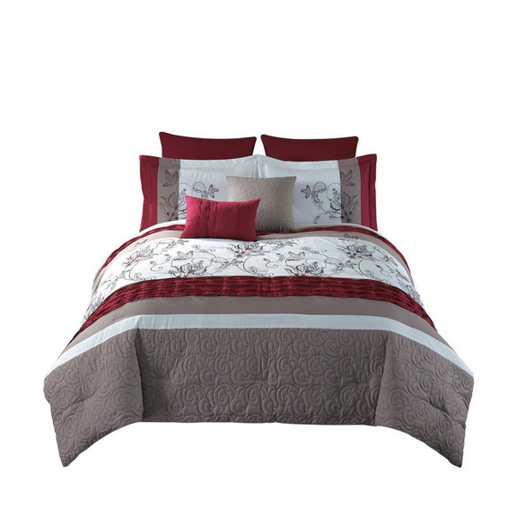 Benjara BM225147 8 Piece King Polyester Comforter ...