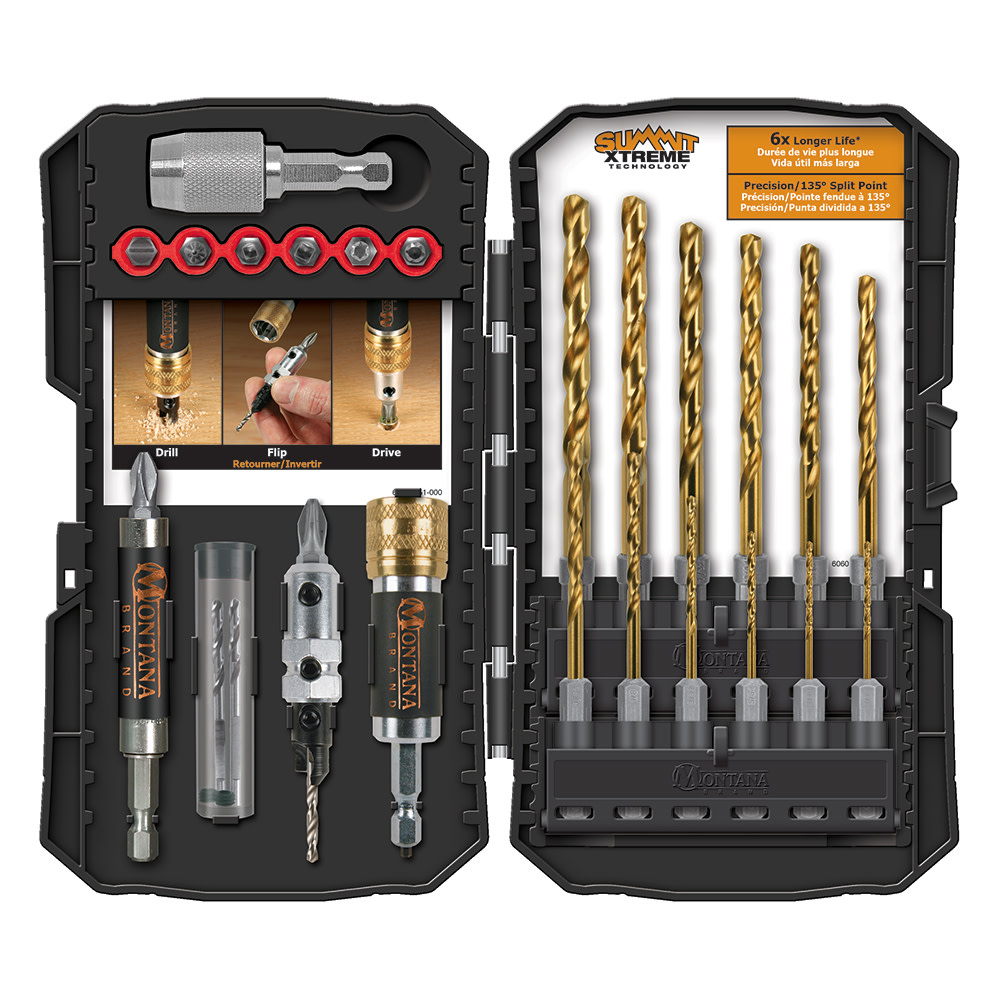 Montana Brand Titanium Coated Wood/Metal Drill and Drive Set 28pc