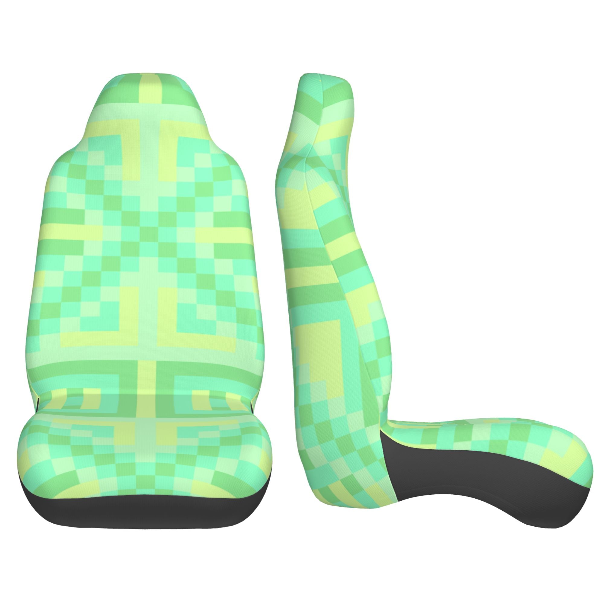 ZICANCN Car Seat Cover Green Geometric Pattern Car Front Seat Covers Protectors ， Automotive Seat Covers for Cars Trucks Suv