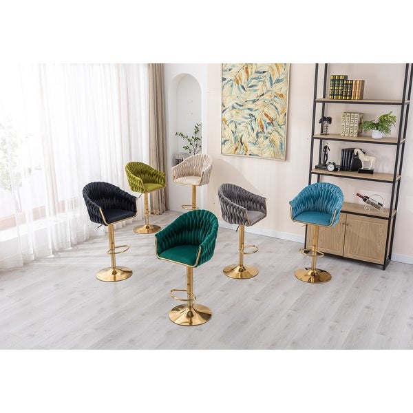 Vintage Padded Bar Stools with High-Quality Backrest and Metal Footrest